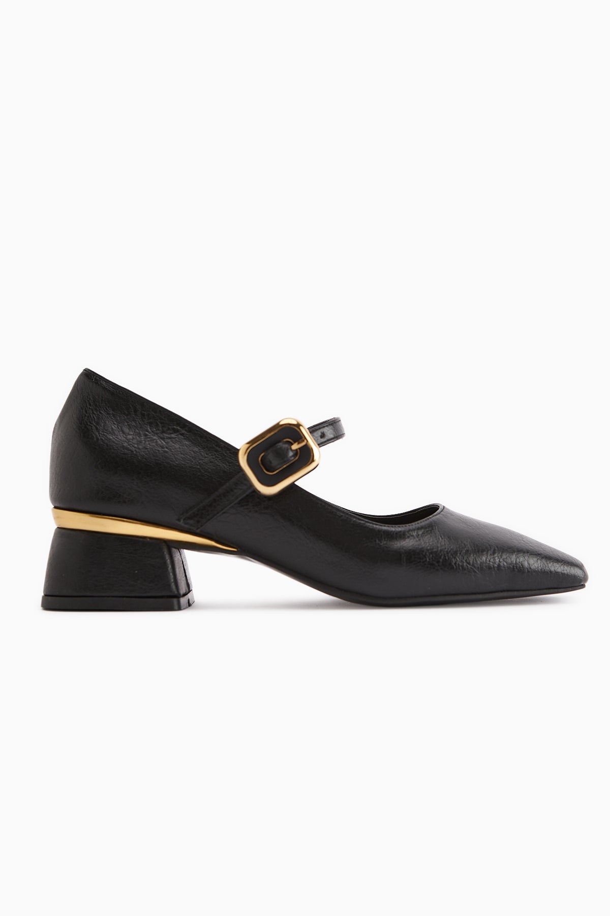 Abby Siyah Küt Burunlu Toka Detaylı Günlük Ayakkabı