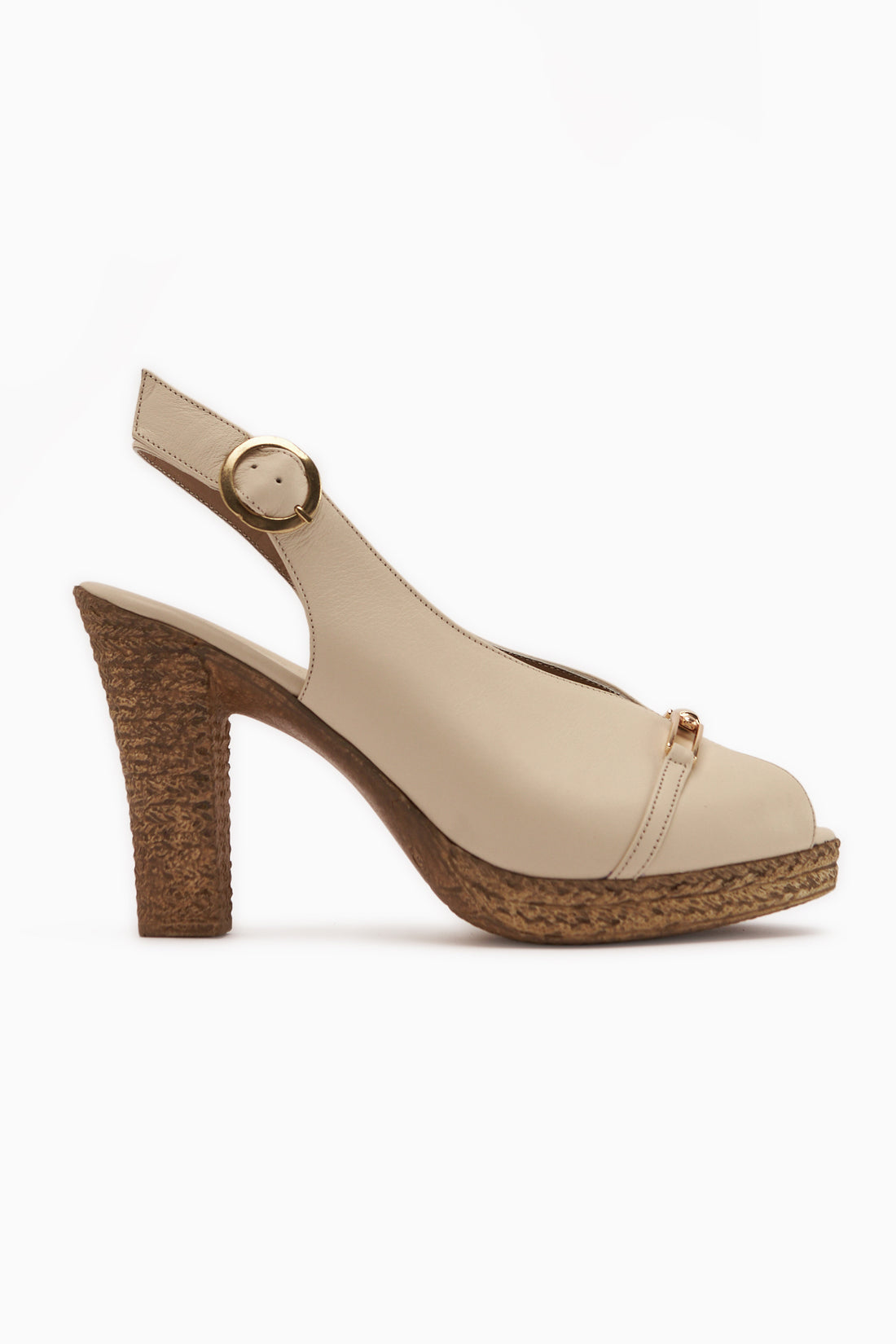 Bernis Hakiki Deri Tokalı Platform Topuklu Kadın Ayakkabı