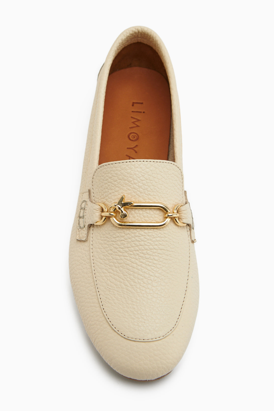 Alessa Hakiki Deri Bej Tokalı Loafer Kadın Günlük Makosen Ayakkabı