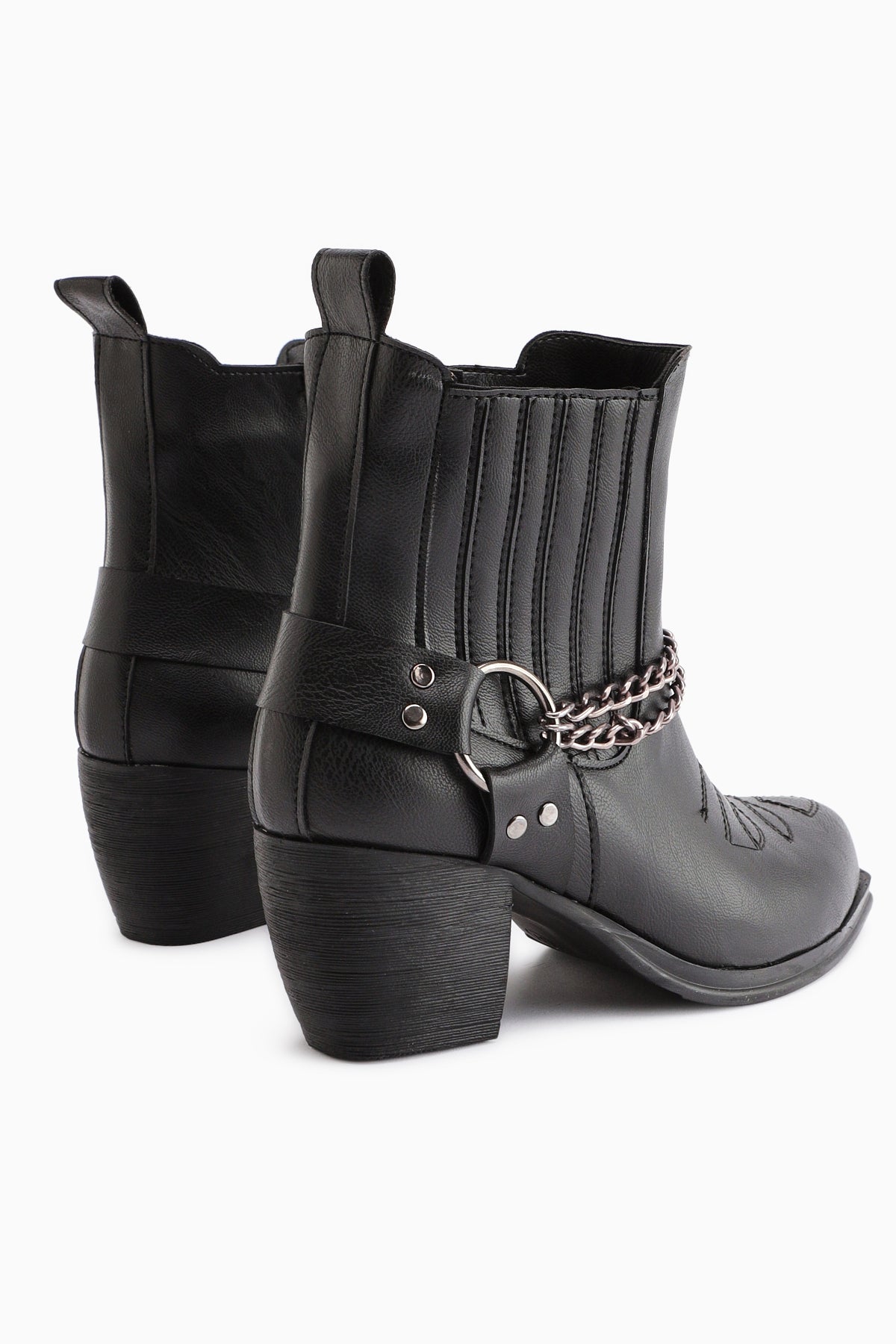 Deana Siyah Nakışlı Kadın Western Bot