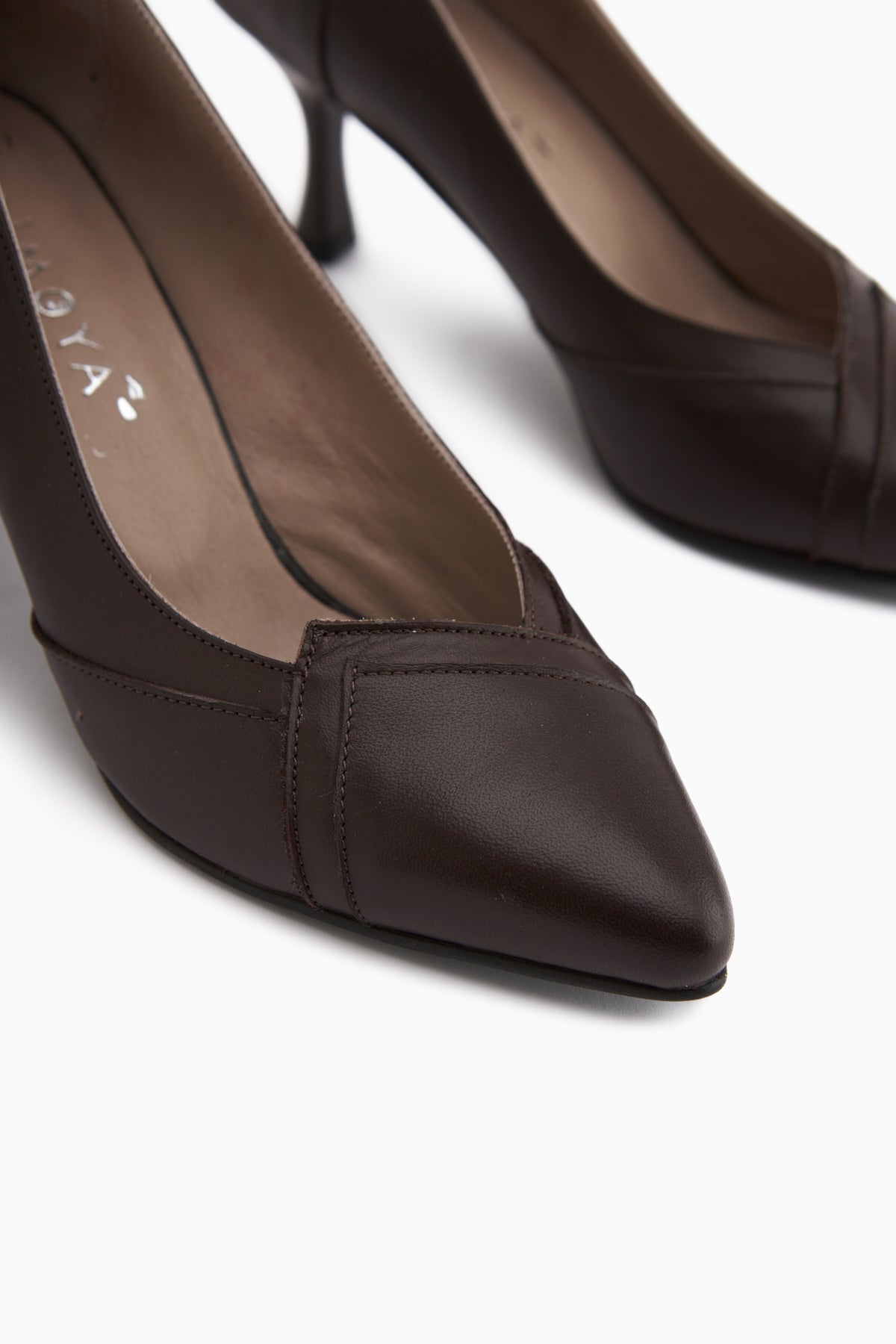 Mirella Hakiki Deri Kahve Kadın Topuklu Ayakkabı