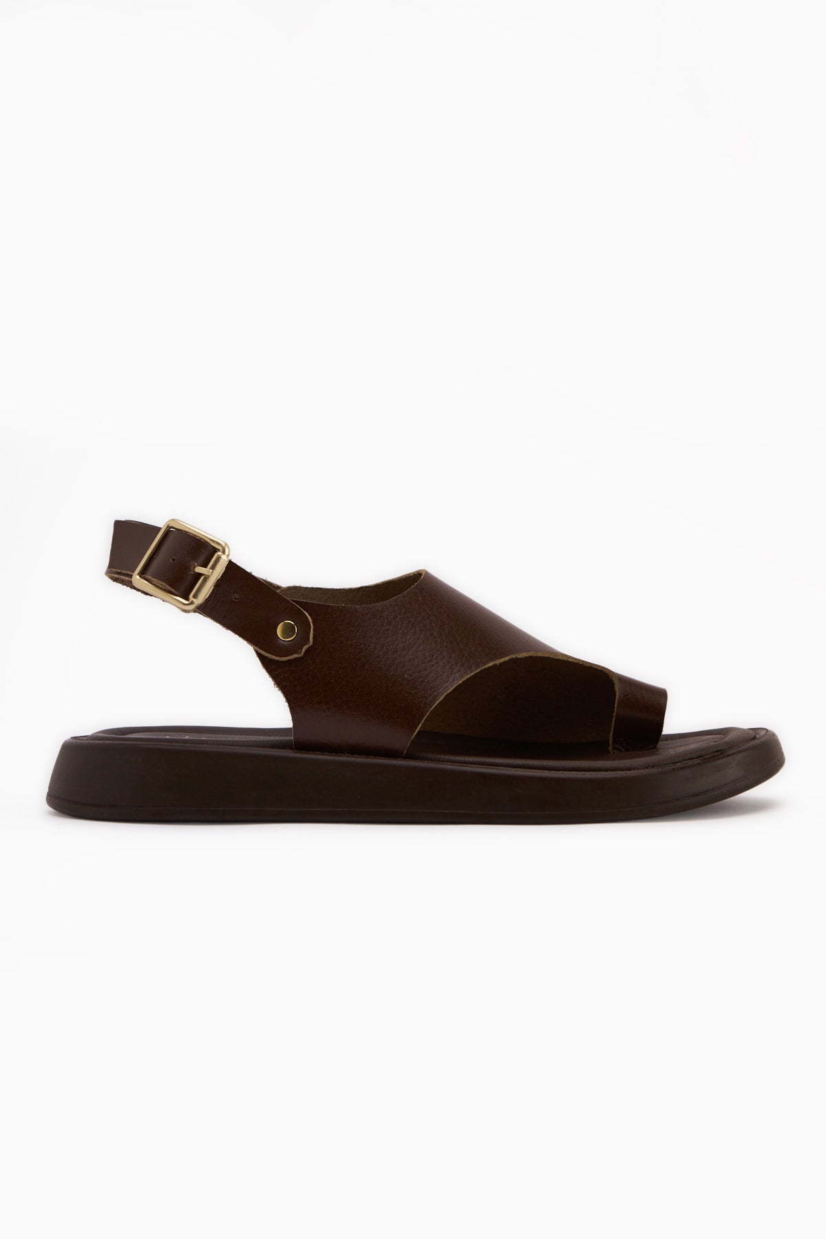 Alis Hakiki Deri Kahve Parmak Arası Kadın Sandalet