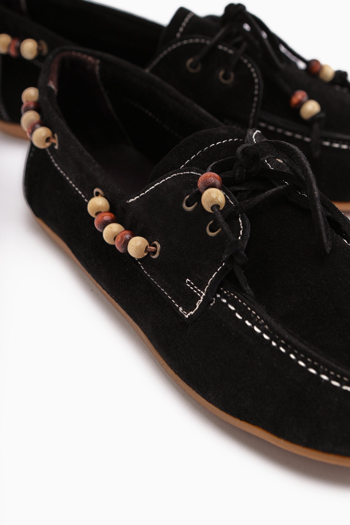 Liah Hakiki Deri Siyah Kadın Loafer Ayakkabı