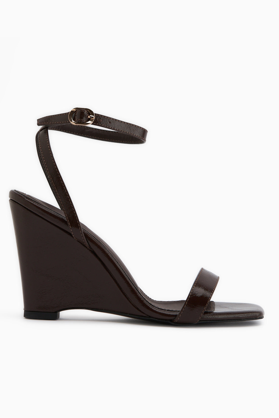 Novah Kahve Bilekten Bağlamalı Kadın Dolgu Topuklu Sandalet