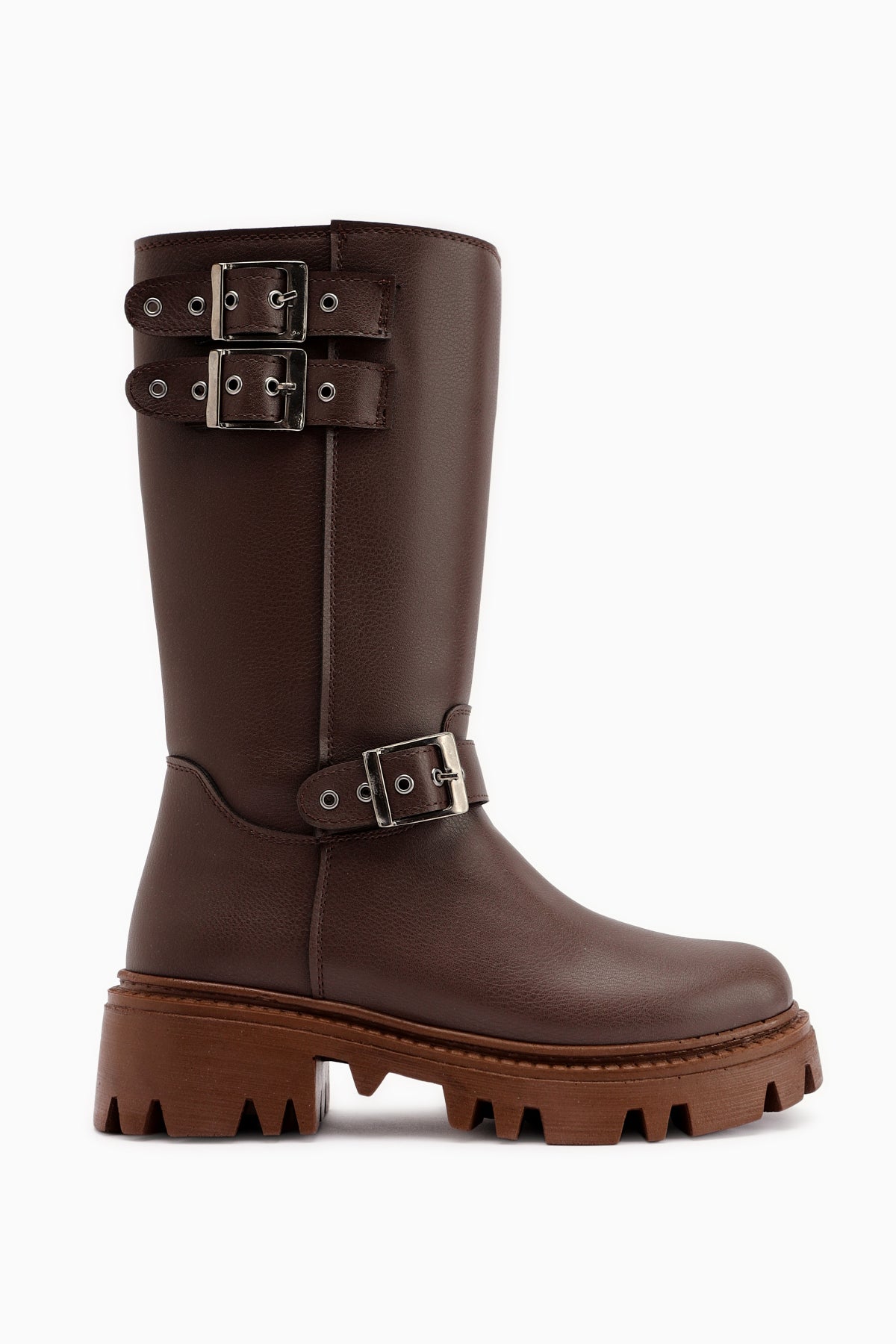 Winfred Kahve Kemer Detaylı Uzun Bot