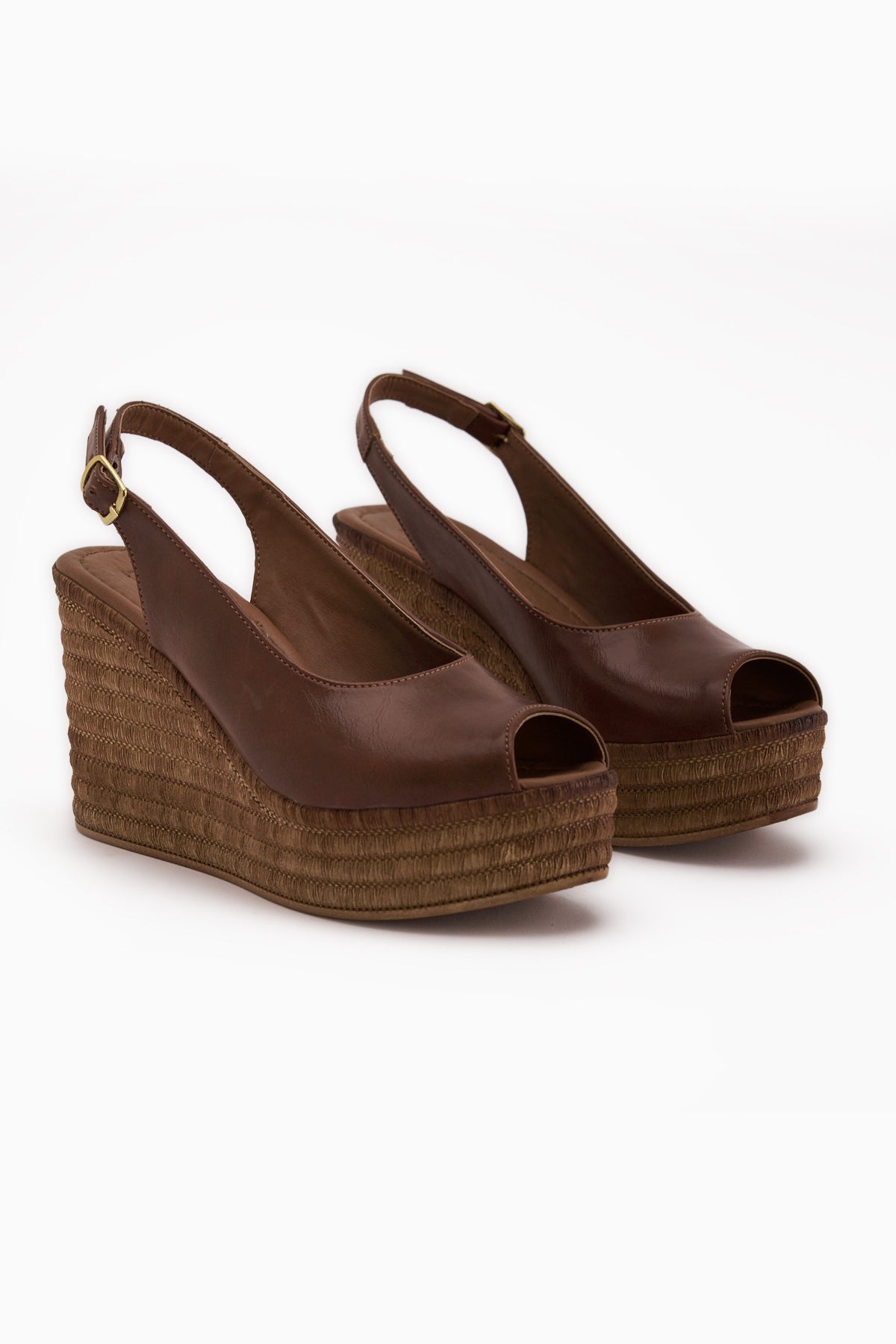 Caty Taba Dolgu Topuklu Kadın Sandalet