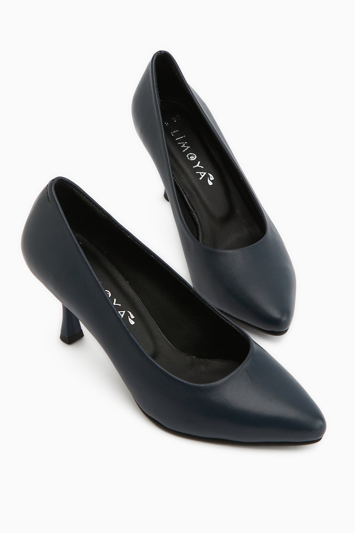 Kiara Hakiki Deri Lacivert Kadın Topuklu Ayakkabı Stiletto