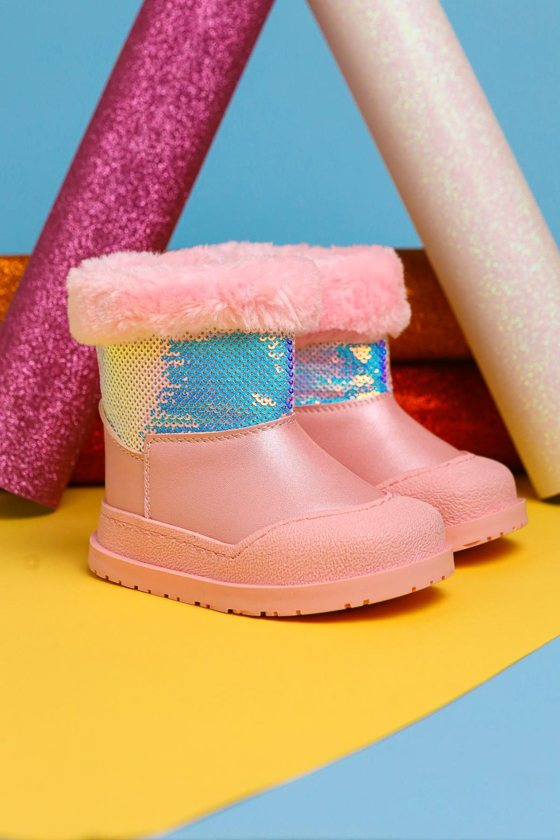 Eleen Pembe Pullu İçi Kürklü Bebe Bot
