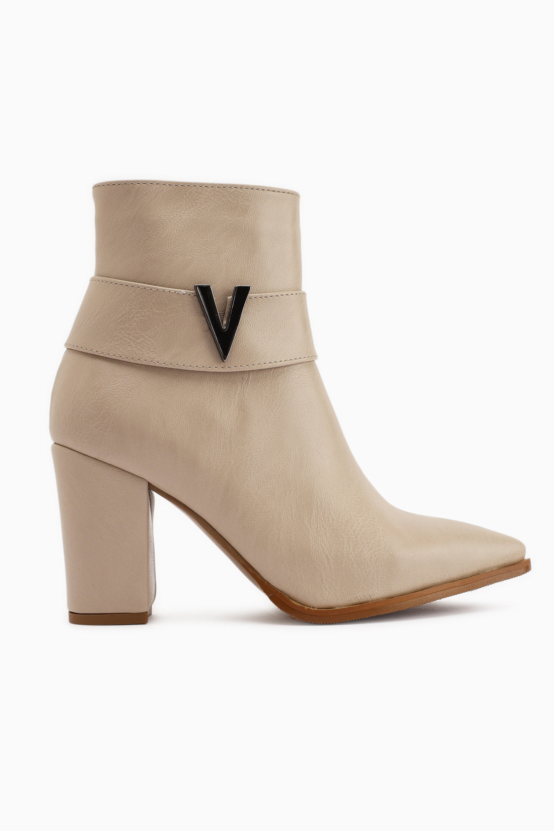 Elvia Bej Tokalı Kalın Topuklu Kadın Bot