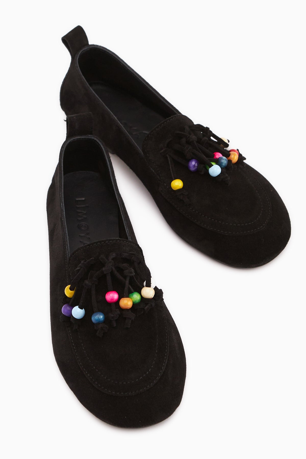 Benita Hakiki Deri Siyah Boncuk Detaylı Püsküllü Loafer Kadın Günlük Ayakkabı