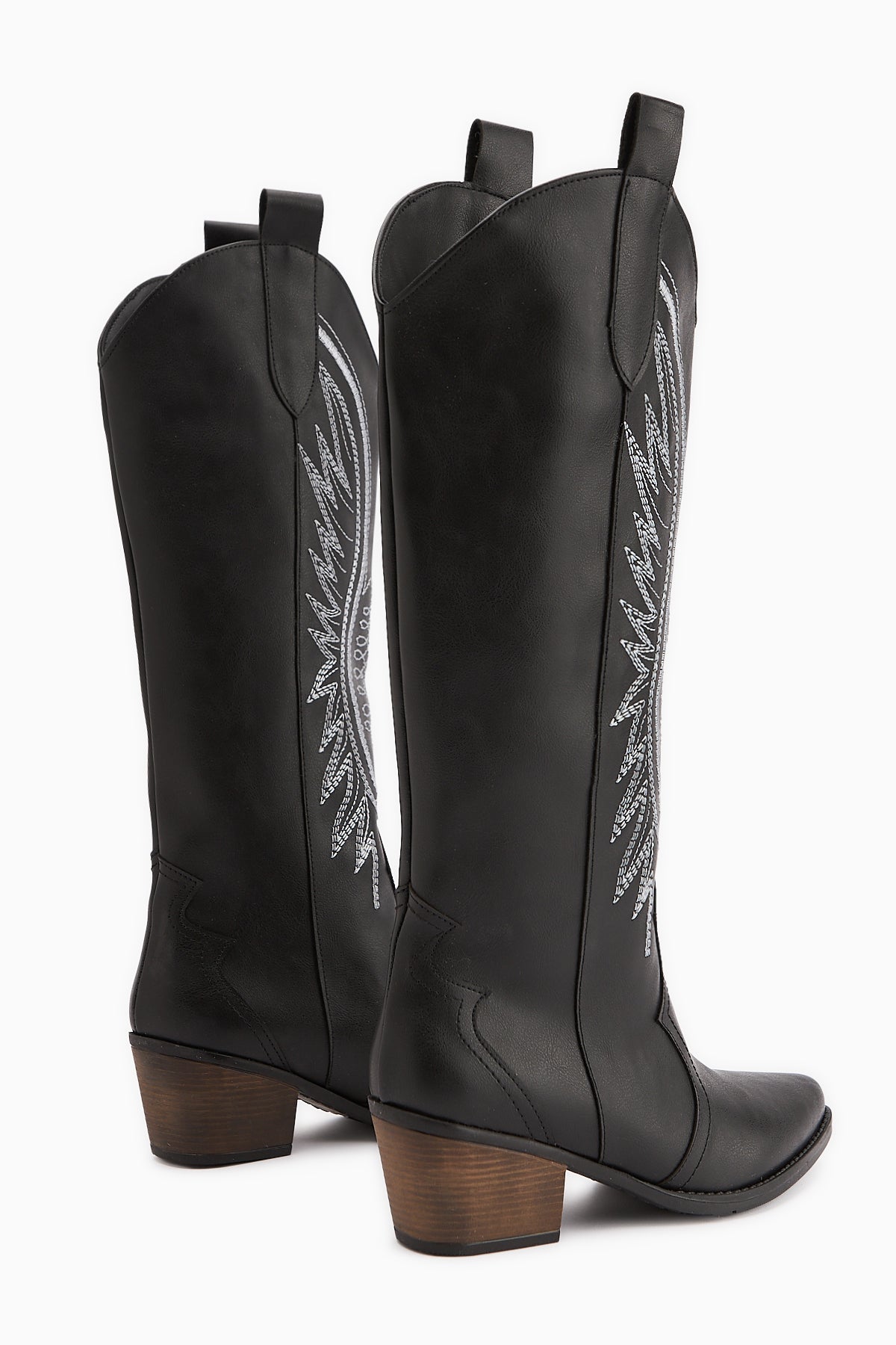 Hero Siyah Nakışlı Kovboy Çizme