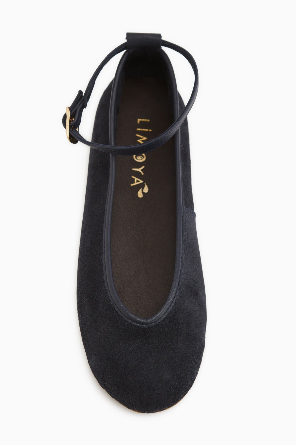 Jenin Hakiki Deri Lacivert Süet Kemerli Kadın Babet