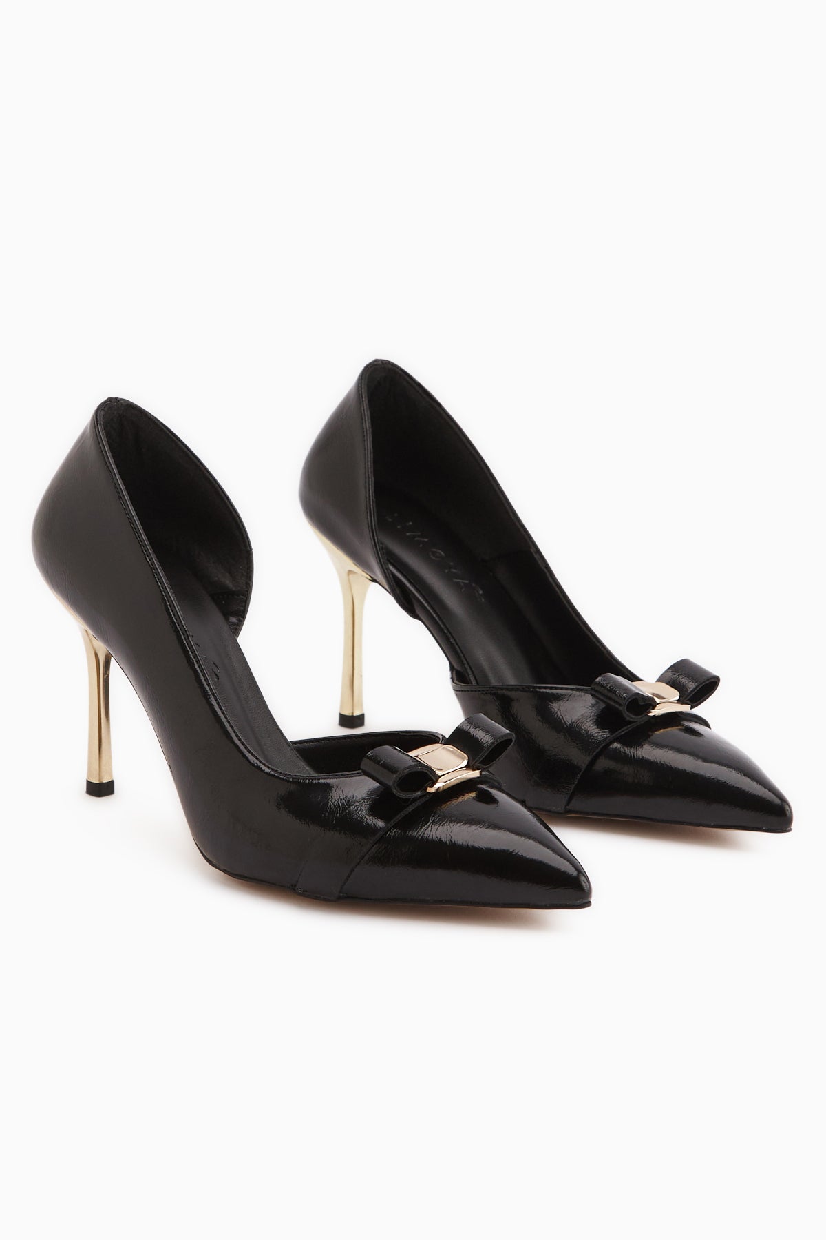 Henny Siyah Fiyonk Detaylı İnce Topuklu Kadın Ayakkabı