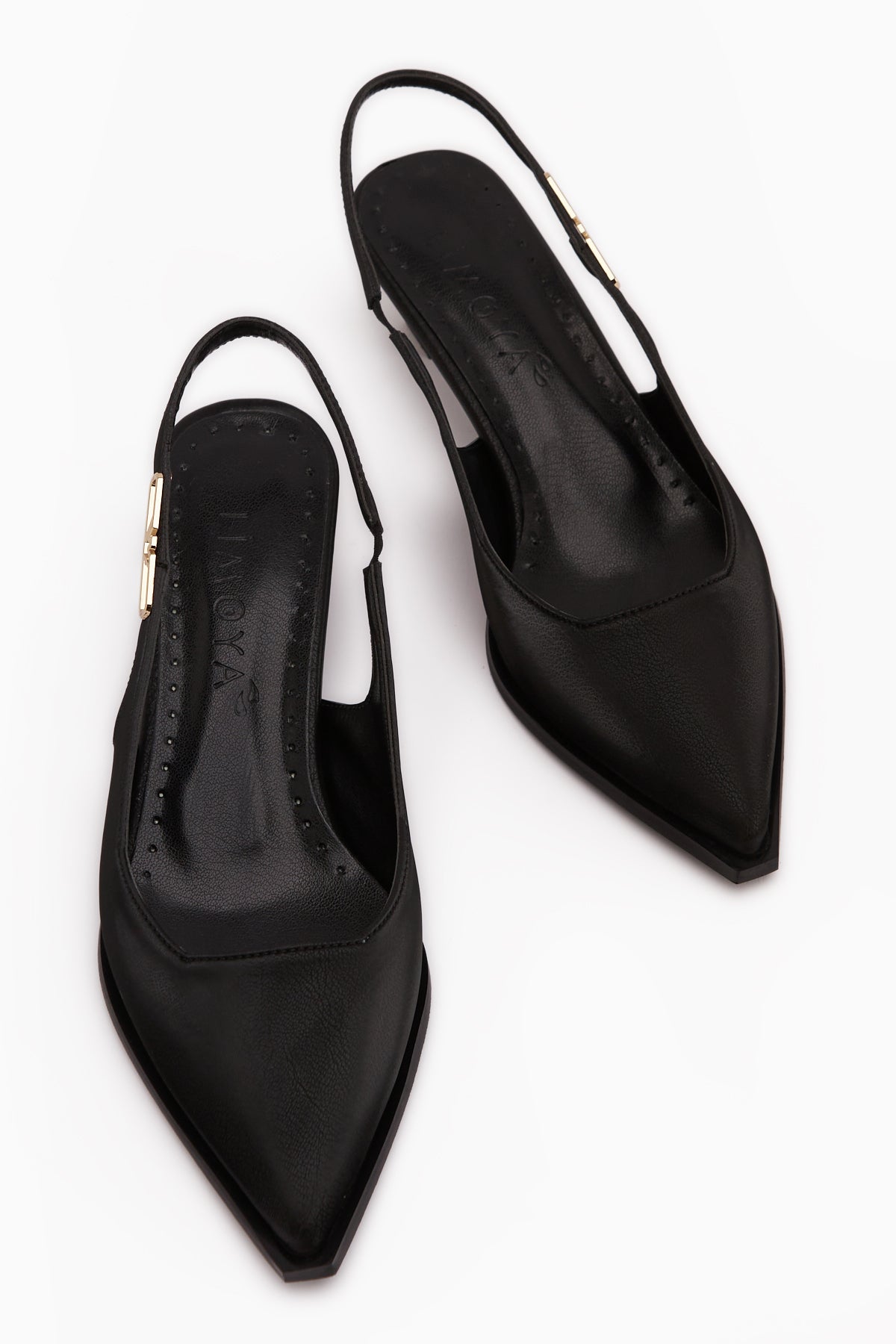 Gina Siyah Kısa Topuklu Kadın Ayakkabı