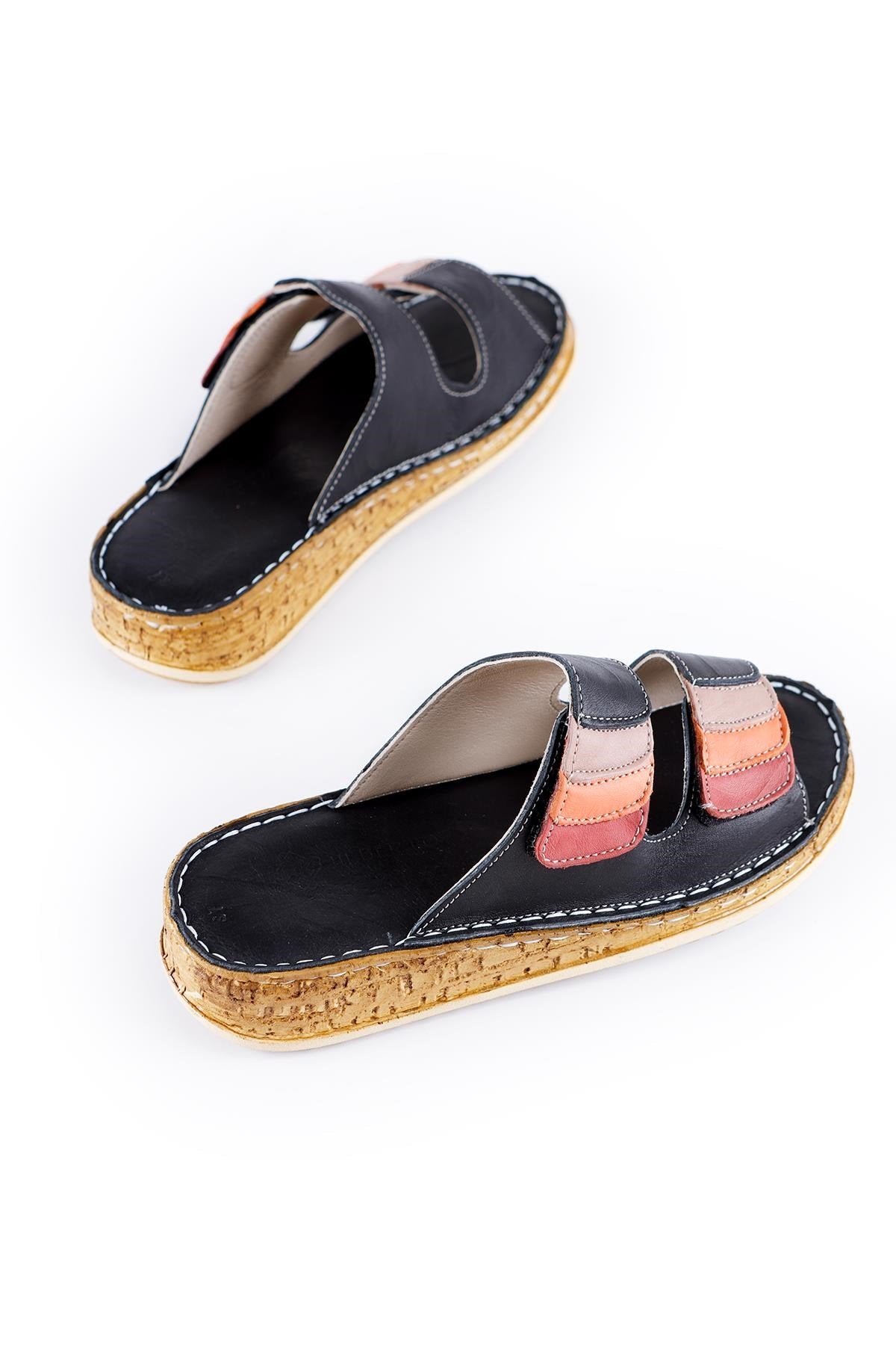 Hakiki Deri Kassid Siyah Comfort Terlik