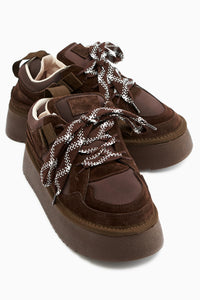 Rita Kahve Süet Kalın Tabanlı Günlük Sneaker Ayakkabı