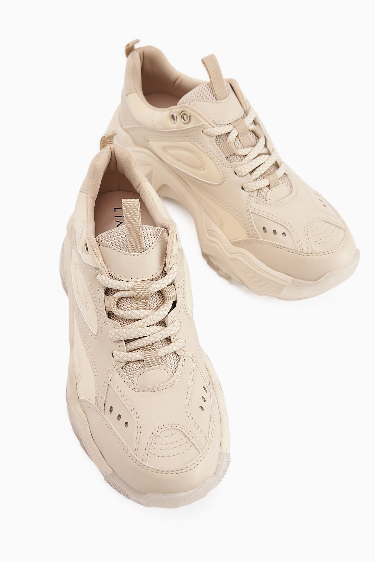 Erla Bej Kalın Tabanlı Bağcıklı Kadın Sneakers
