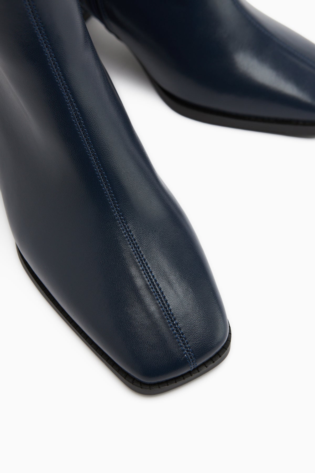 Margot Lacivert Küt Burunlu Topuklu Kadın Bot