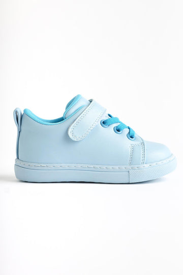 Daisy Mavi Bağcıklı Cırtcırt Detaylı Bebe Spor Ayakkabı