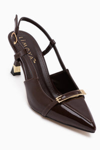 Renita Kahve Tokalı Kadın Topuklu Ayakkabı