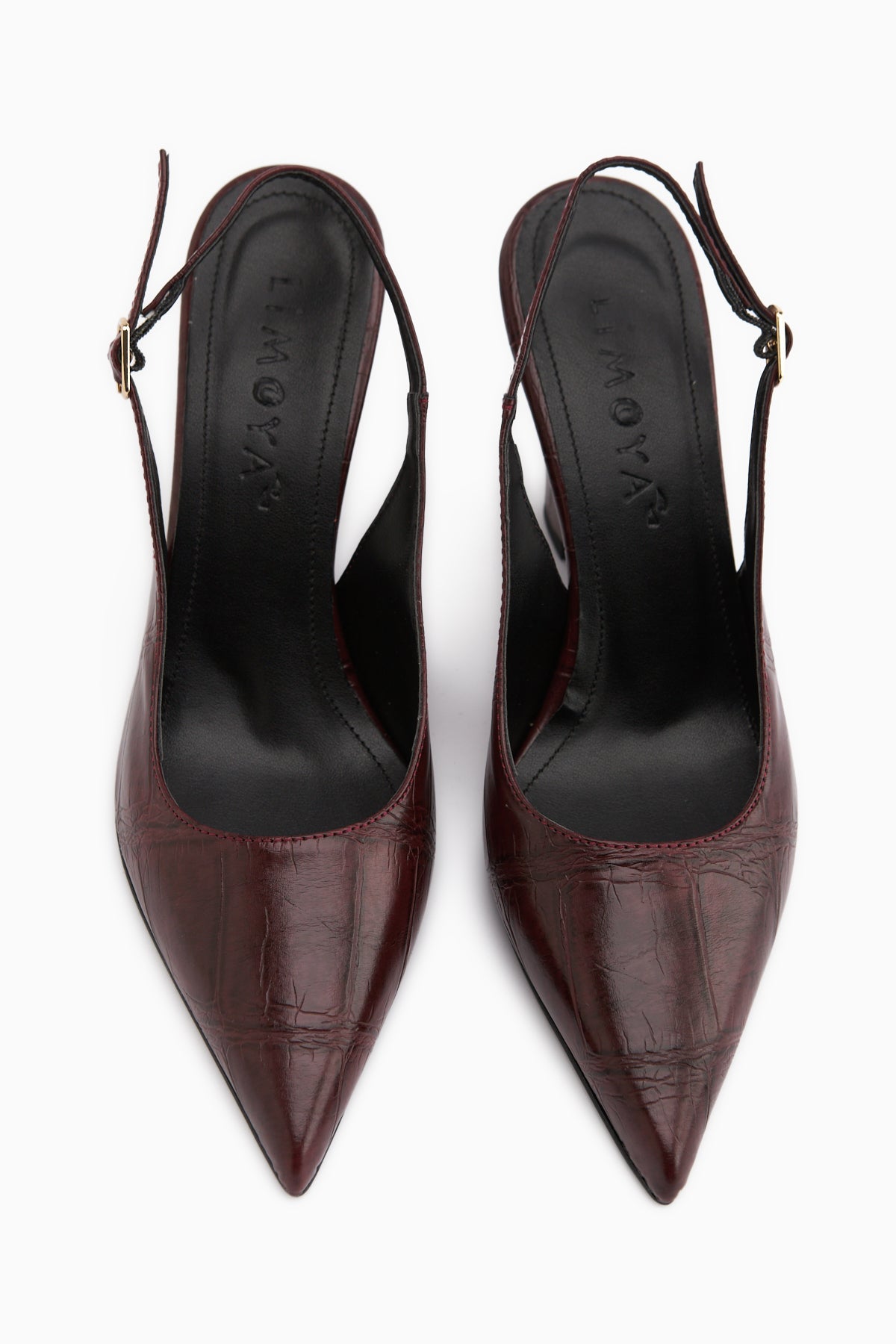 Tira Bordo Dolgu Topuklu Sivri Burunlu Kadın Sandalet