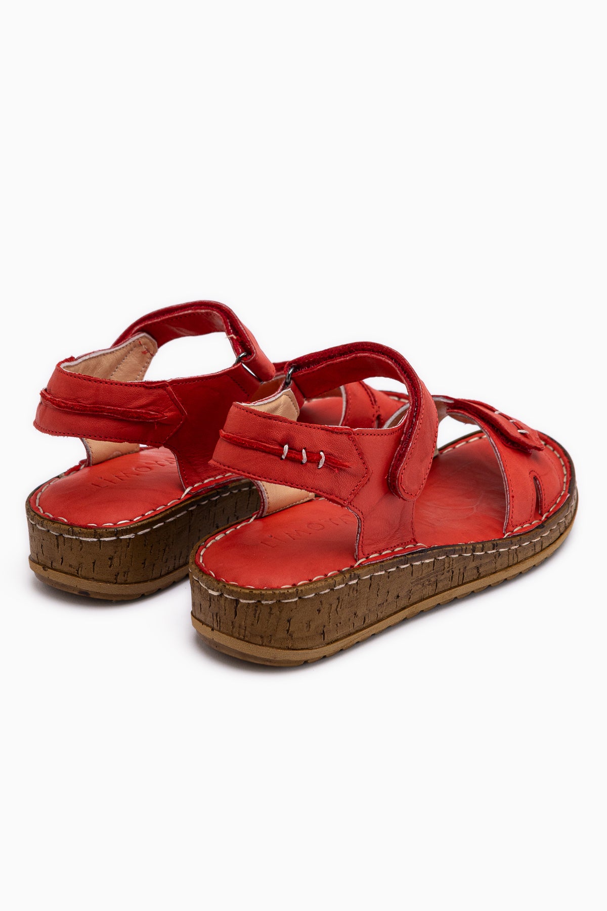 Leone Hakiki Deri Kırmızı Kadın Sandalet