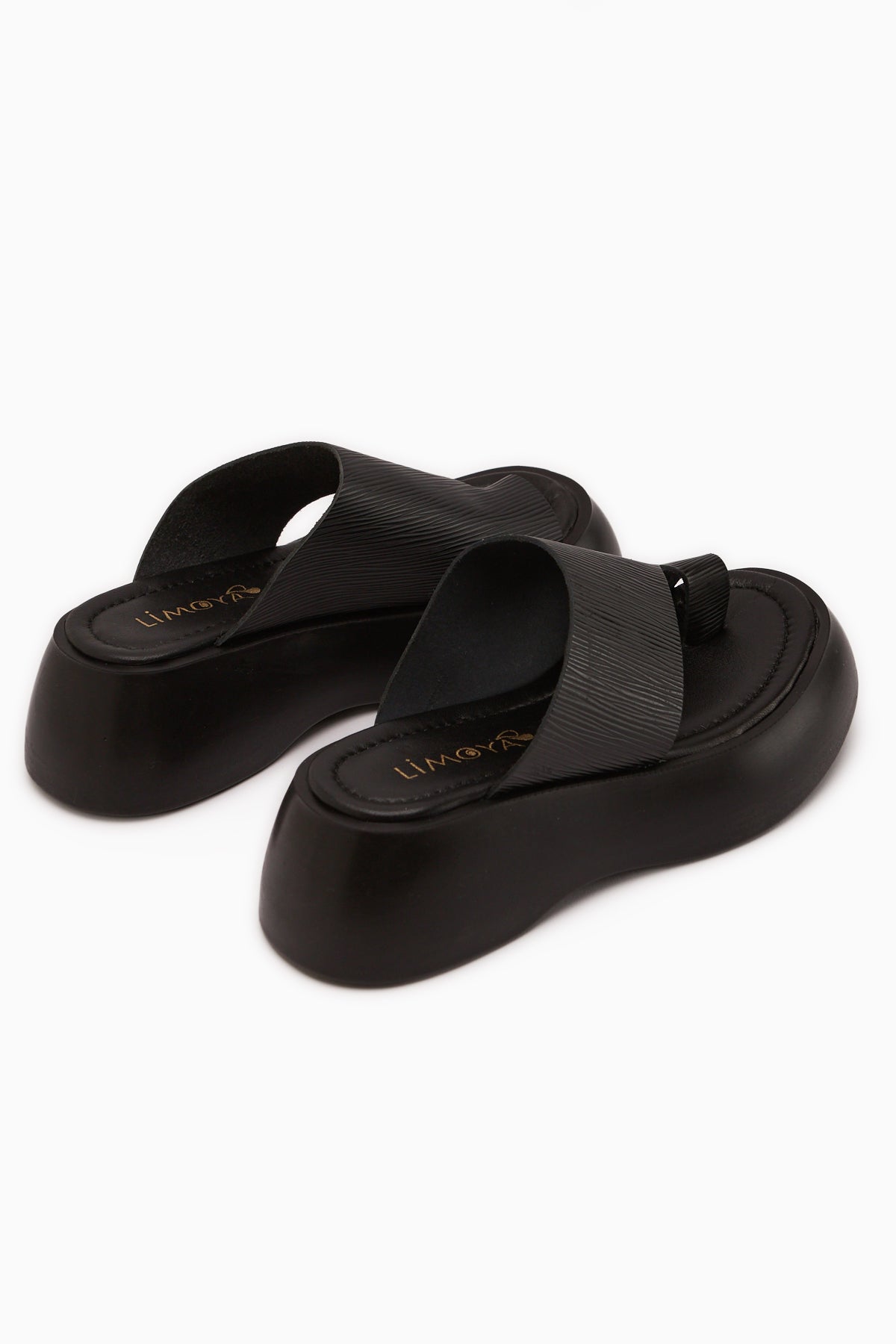 Carol Hakiki Deri Siyah Parmak Arası Kadın Terlik