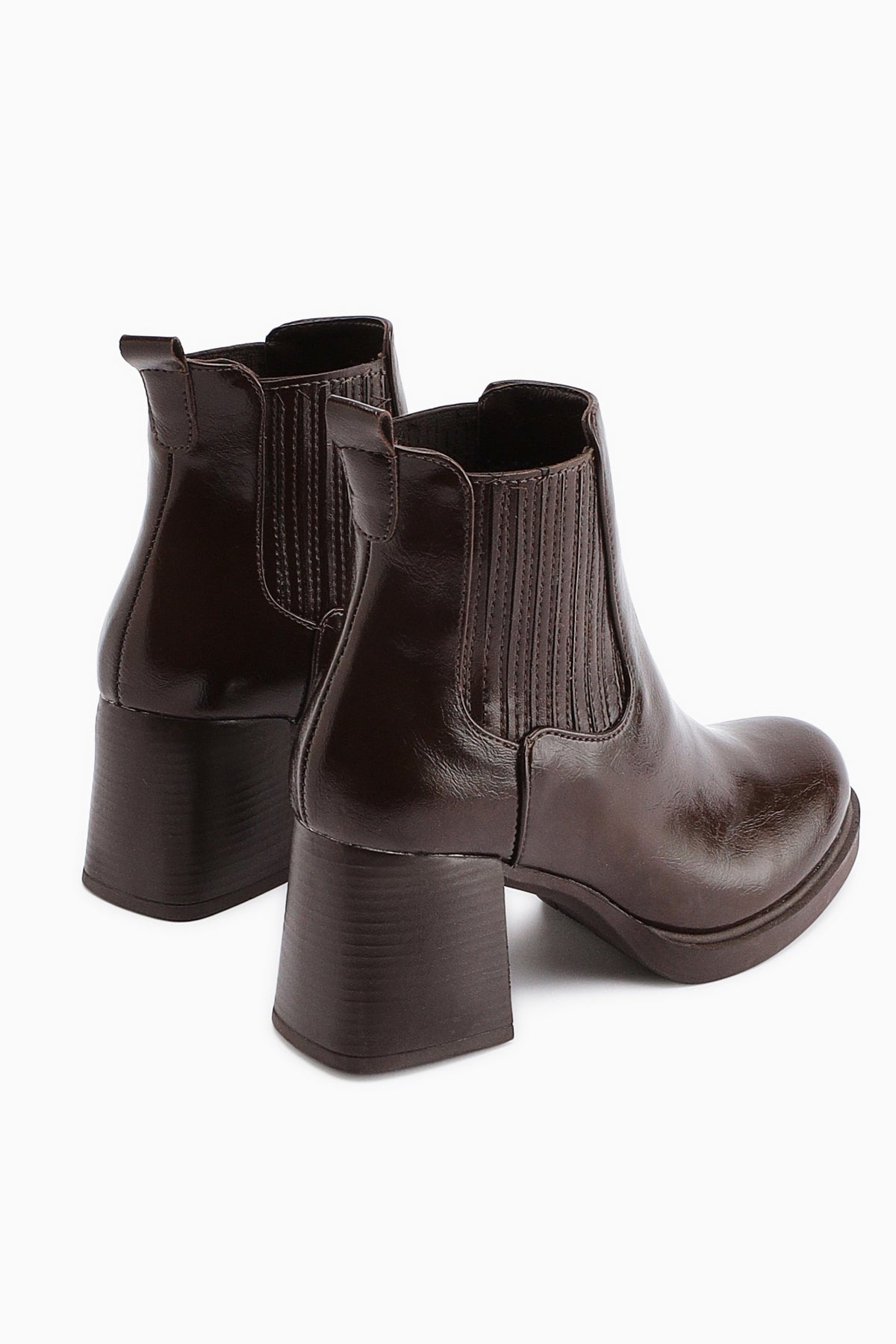 Marya Kahve Lastikli Kadın Topuklu Bot