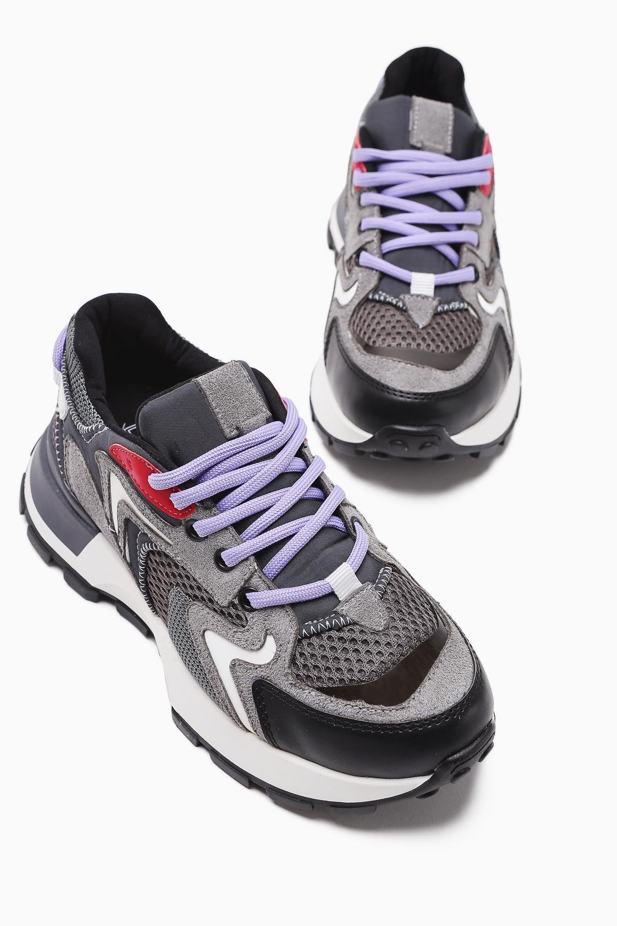 Onella Füme Süet Detaylı Bağcıklı Kadın Sneakers