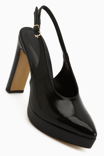 Ramia Siyah Sivri Burunlu Platform Topuklu Kadın Ayakkabı