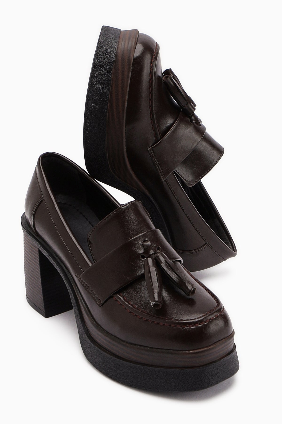 Juni Kahve Platform Topuklu Kadın Günlük Ayakkabı