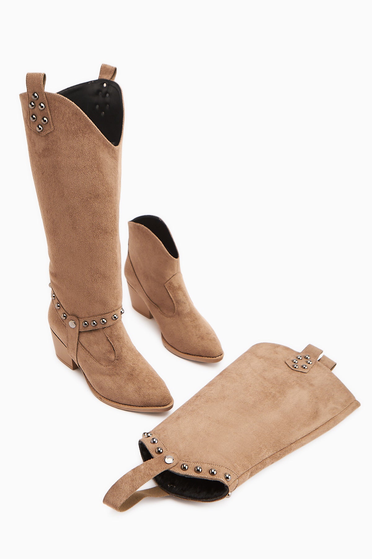 Caarina Vizon Süet Çıkarılabilir Konçlu Çizme-Bot