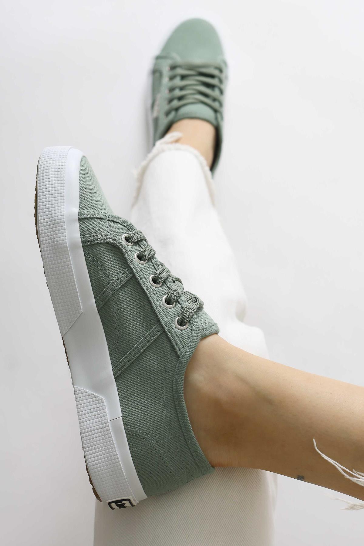Timon Mint Rahat Taban Keten Sneakers