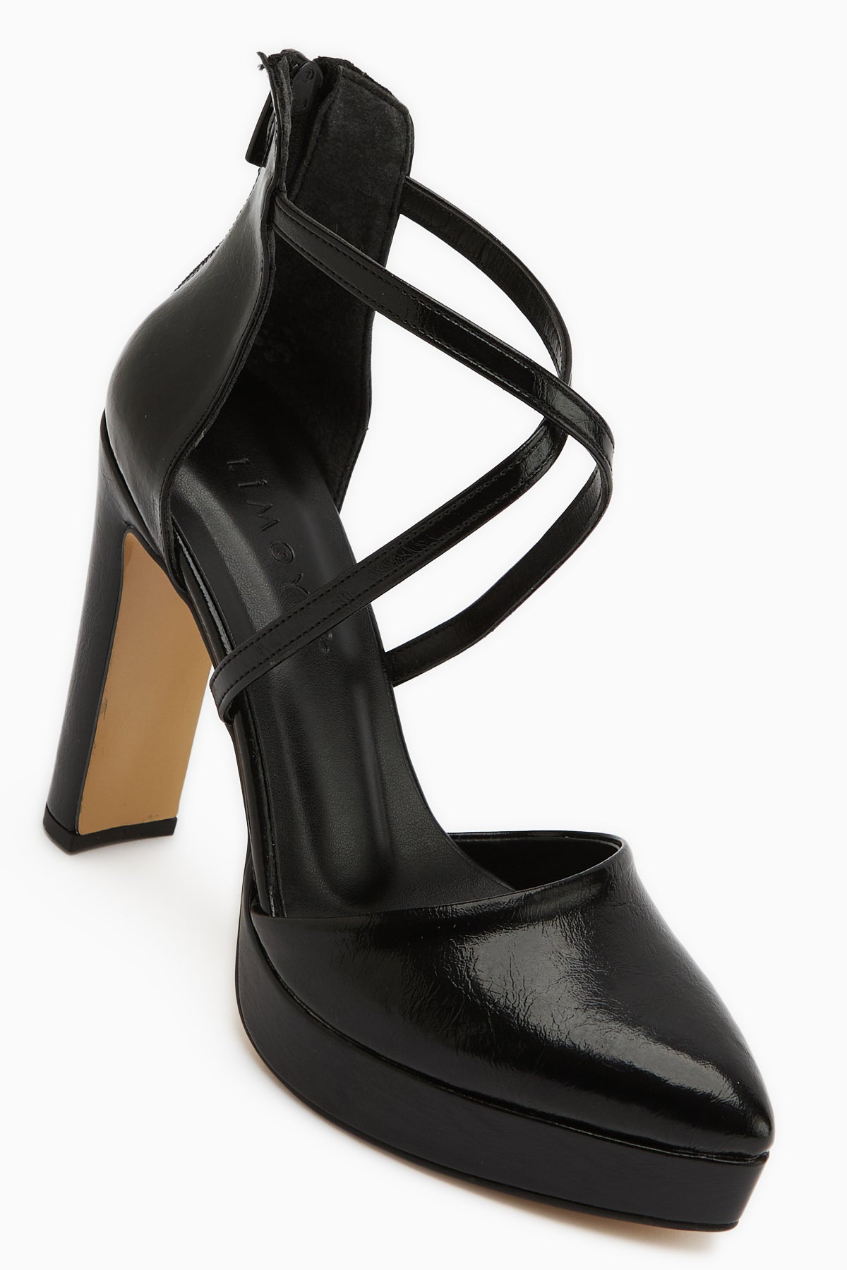 Naomi Siyah Kemerli Platform Topuklu Kadın Ayakkabı