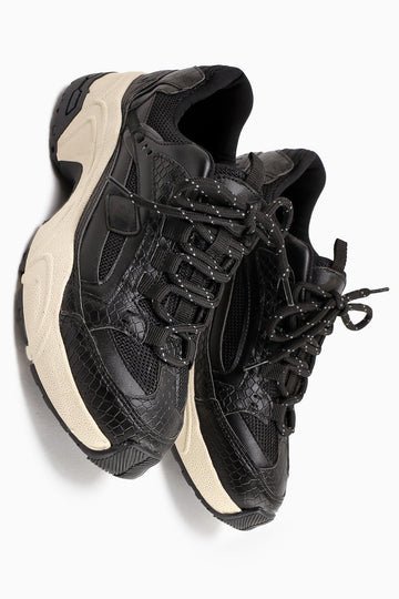 Caisa Siyah Tekstil Detaylı Bağcıklı Kadın Sneakers
