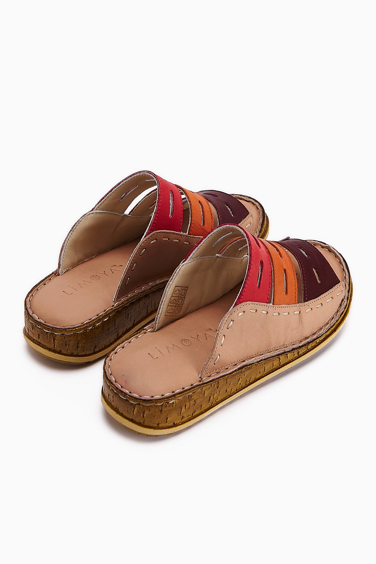 Hakiki Deri Joelle Ten Bordo Mor Portakal Comfort Lazer Kesim Terlik