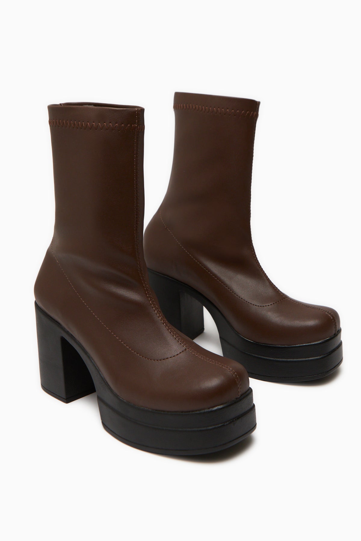 Bie Siyah Platform Topuklu Kadın Streç Bot