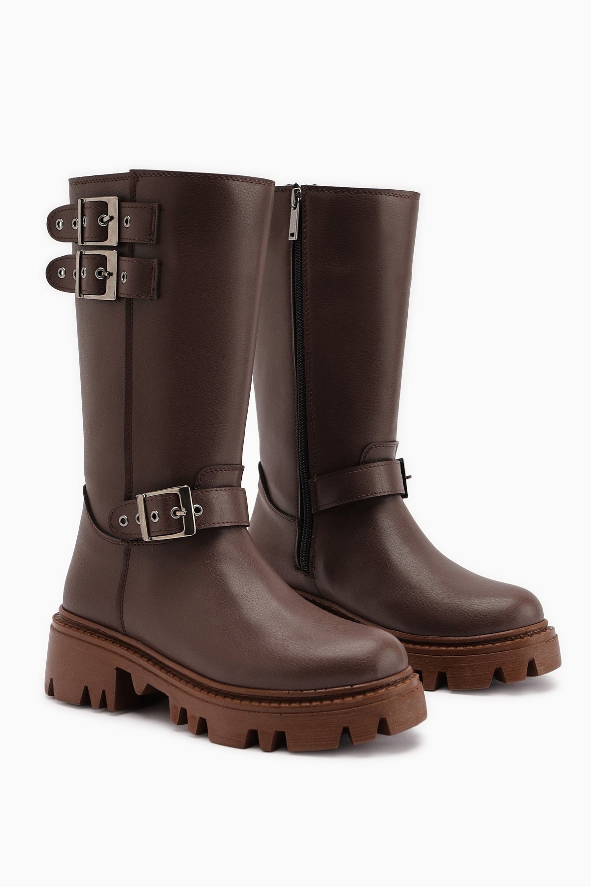 Winfred Kahve Kemer Detaylı Uzun Bot