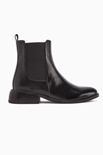 Juta Siyah Lastikli Çekme Kadın Bot