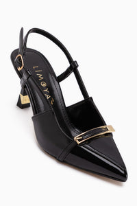 Renita Siyah Tokalı Kadın Topuklu Ayakkabı