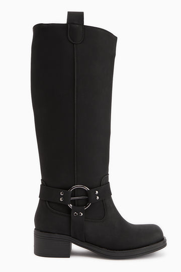 Soleil Siyah Kemer Detaylı Çekme Çizme