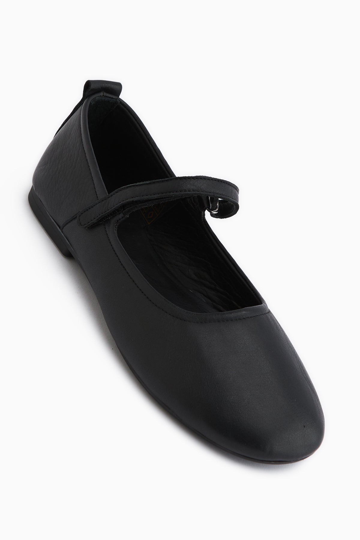 Sally Hakiki Deri Siyah Bantlı Kadın Babet