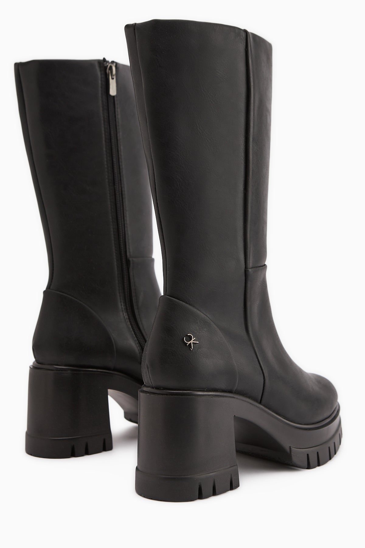 Chelsie Siyah Yüksek Topuklu Platformlu Kısa Çizme