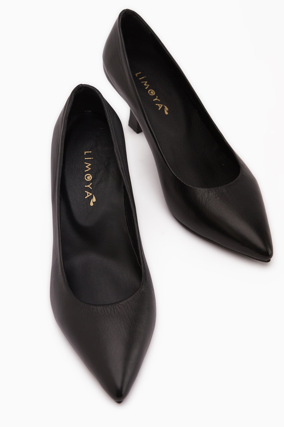 Clarry Hakiki Deri Siyah Kadın Topuklu Ayakkabı