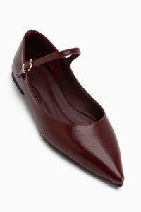 Minya Bordo Sivri Burunlu Kadın Babet