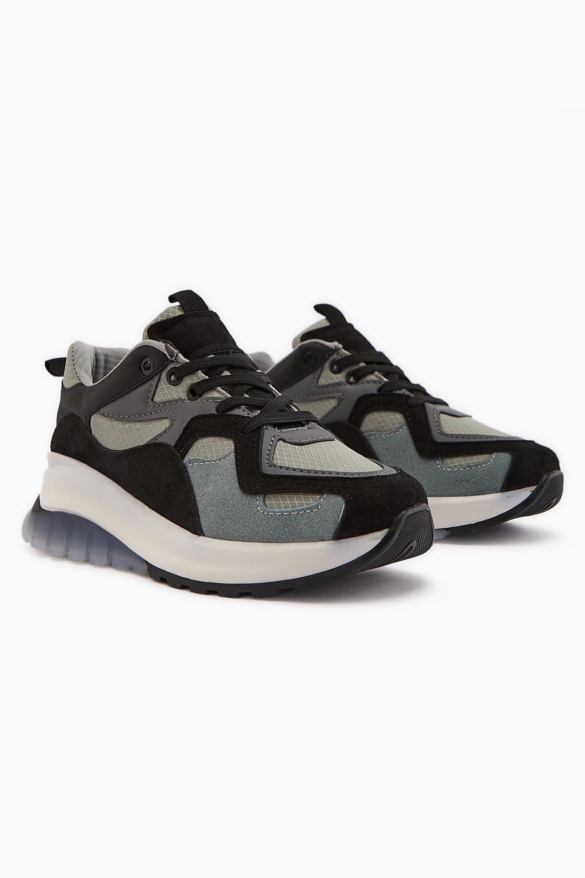 Klara Siyah Süet Yüksek Tabanlı Kadın Sneaker