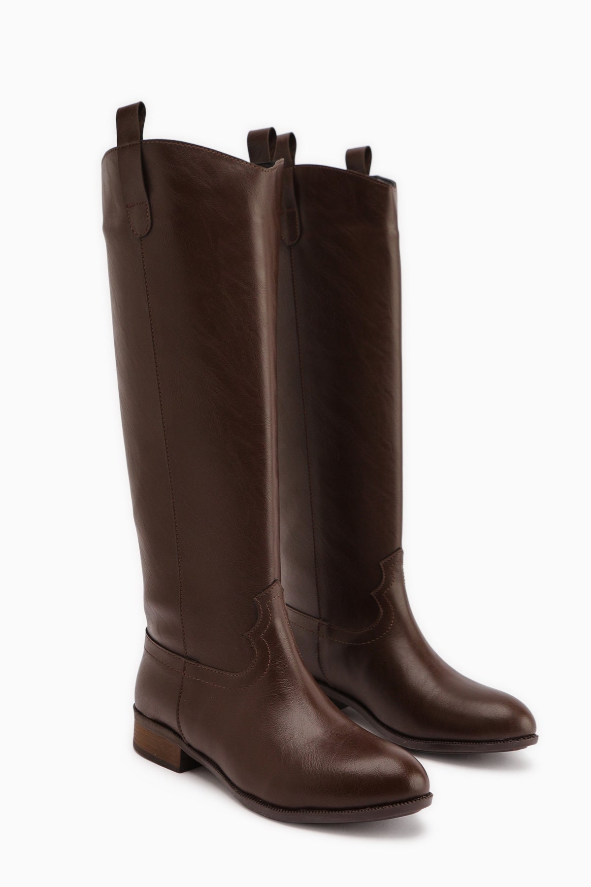 Jessie Kahve Fermuarsız Kadın Çizme