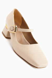 Abby Bej Küt Burunlu Toka Detaylı Günlük Ayakkabı