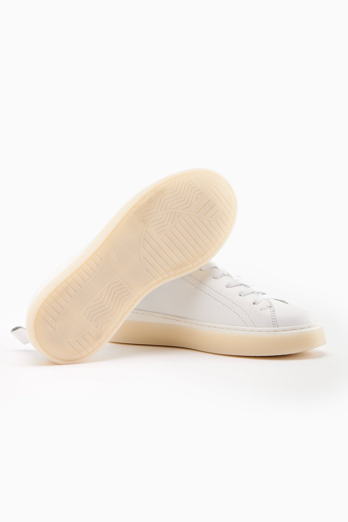 Lina Hakiki Deri Beyaz Kadın Sneaker Ayakkabı