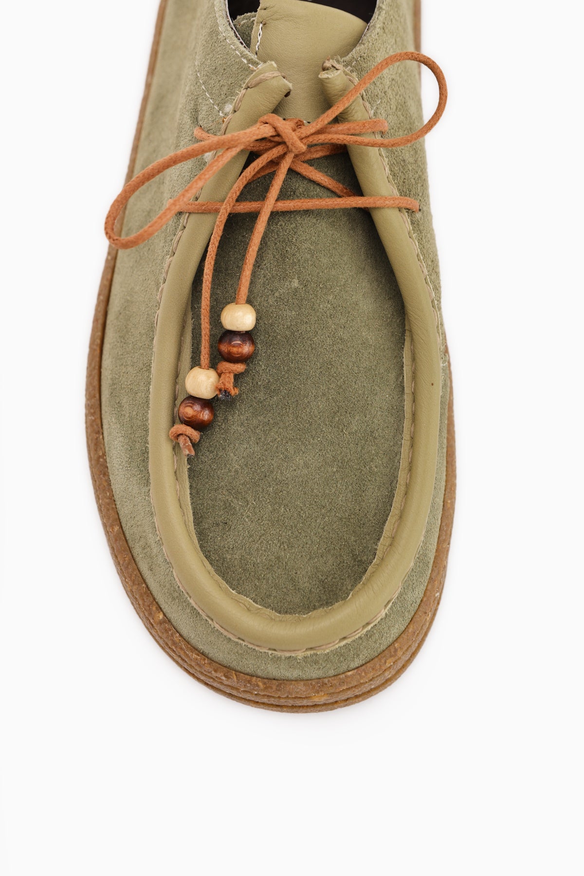 Polin Hakiki Deri Haki Süet Bağcıklı Günlük Loafer Ayakkabı